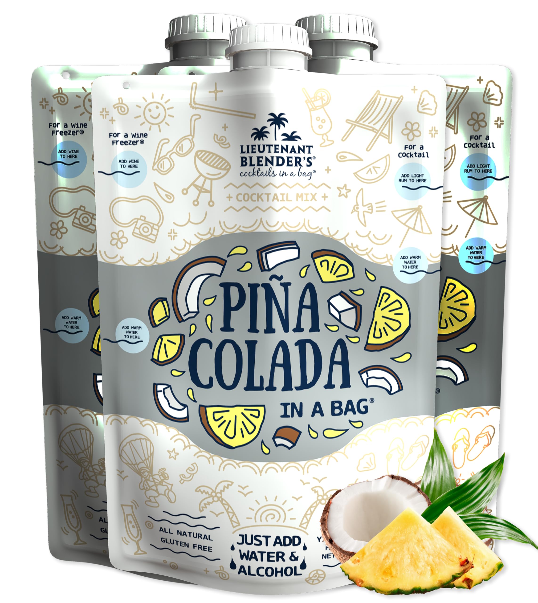 Amazon.com : Lt. Blender's Pina Colada in a Bag - Each Bag Makes 1
